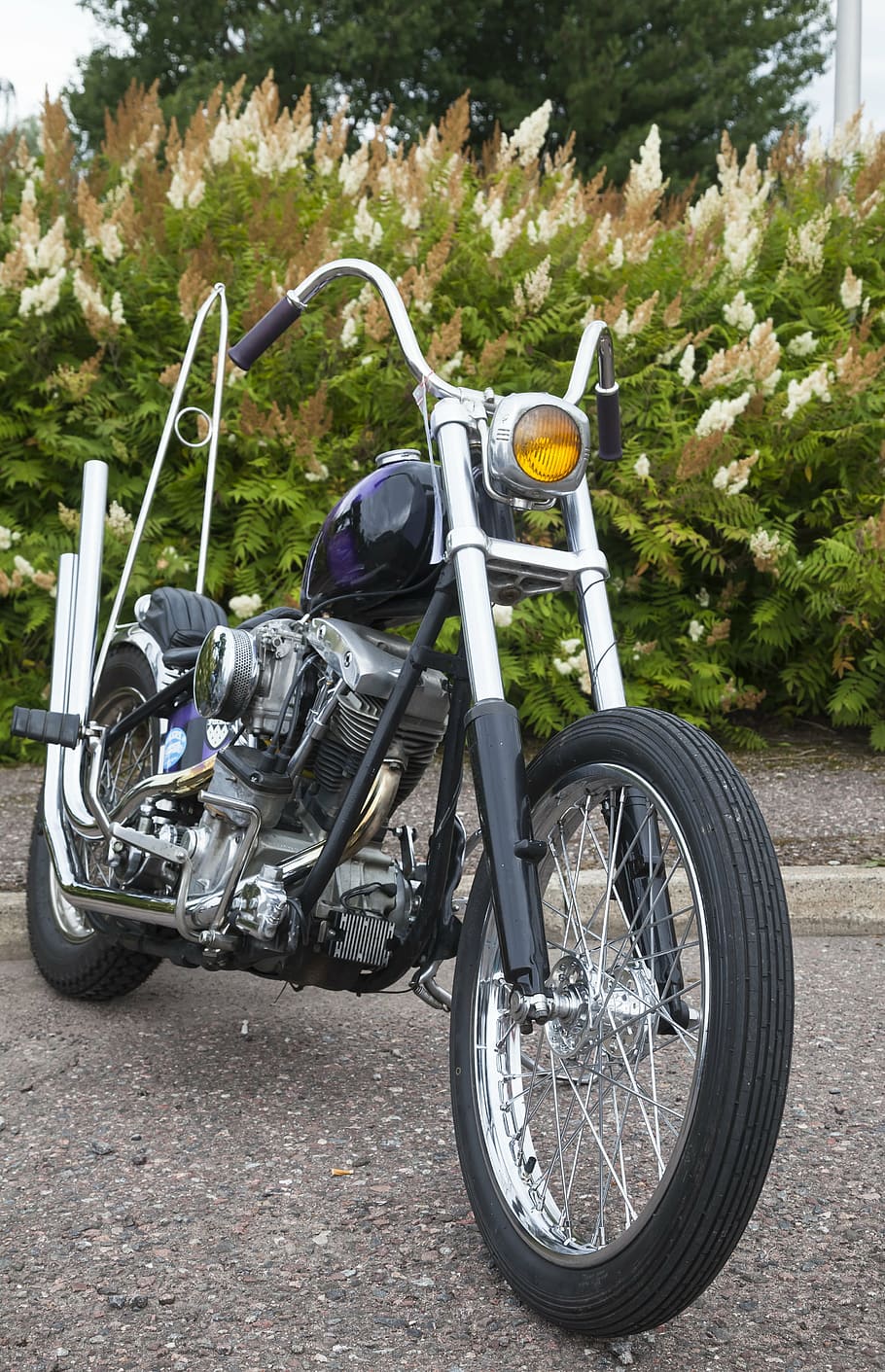 motorcycle, constructed in it, custom, handlebars, front fork HD wallpaper