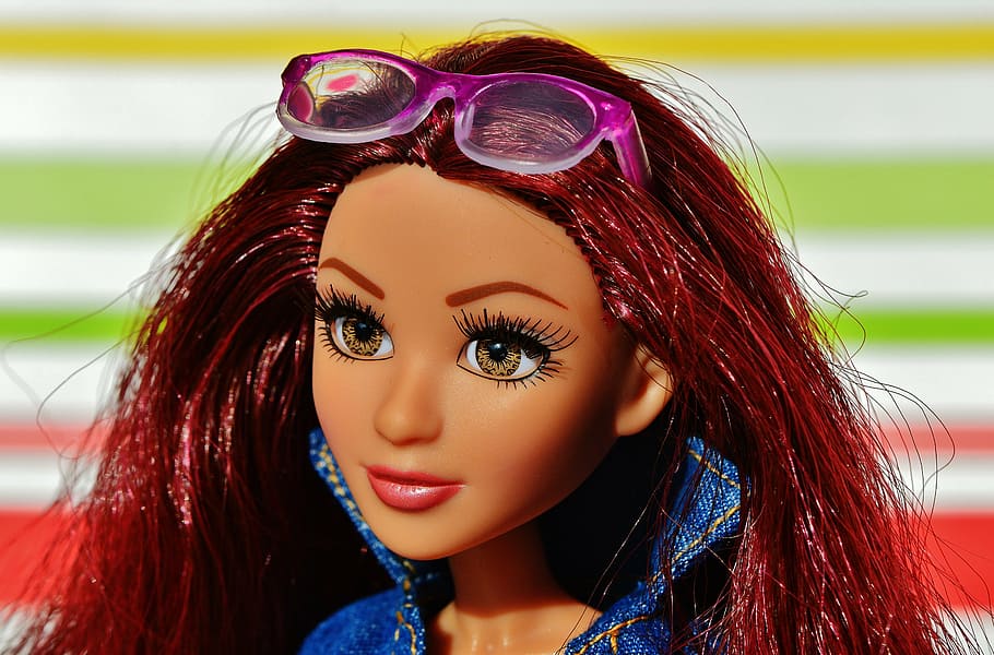 doll, pretty, face, eyes, glasses, beauty, hair, girl, play HD wallpaper