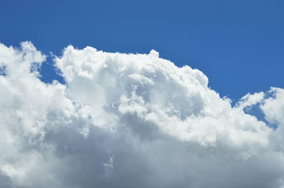 white clouds and blue sky at daytime, aerial, backgrounds, cloud - sky HD wallpaper