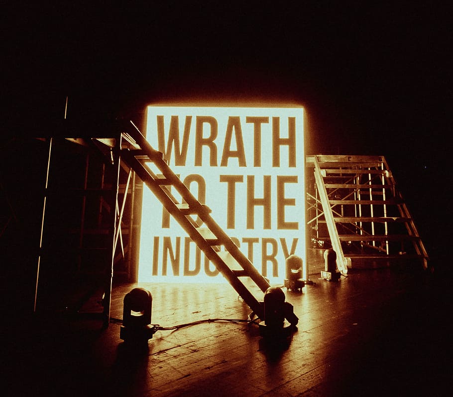 Wrath to the Industry signage, Wrath to the industry LED sign, HD wallpaper