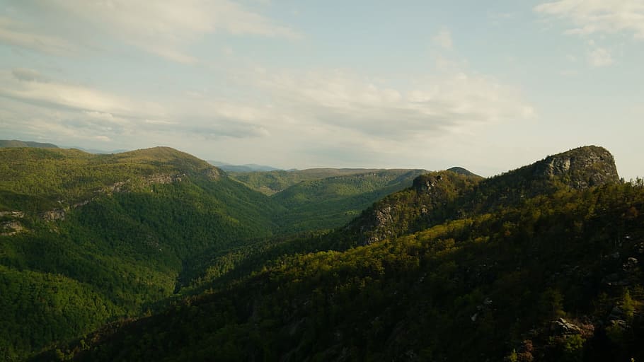 panoramic, nature, landscape, mountain, sky, mountains, linville HD wallpaper