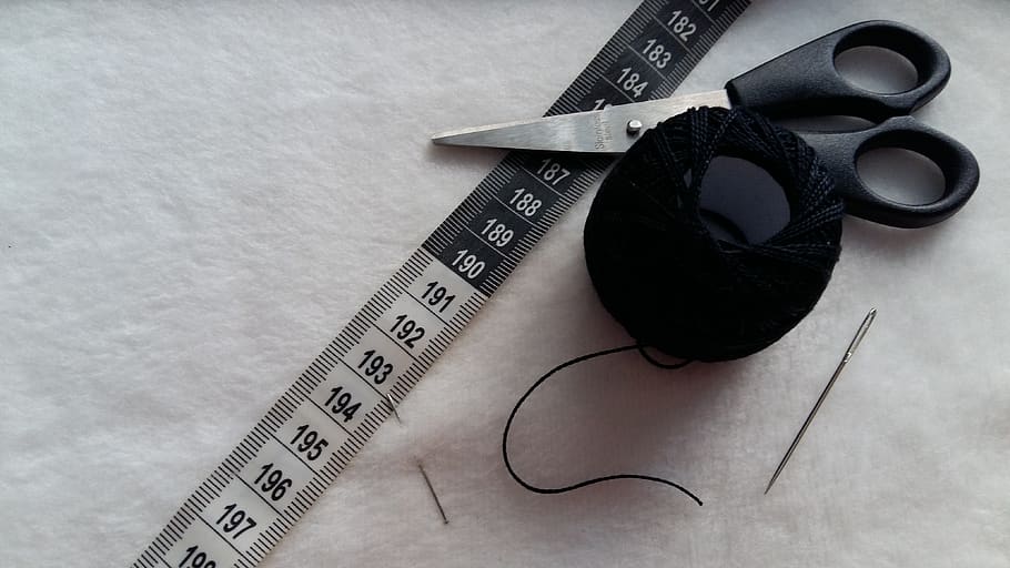the measure, tool, team, sewing, indoors, still life, high angle view HD wallpaper