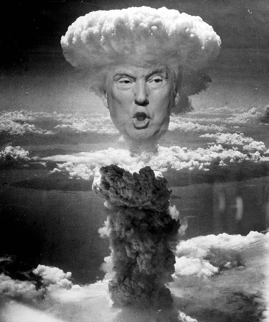 Donald Trump, threats, bomb, nuclear, atom bomb, codename fat man, HD wallpaper