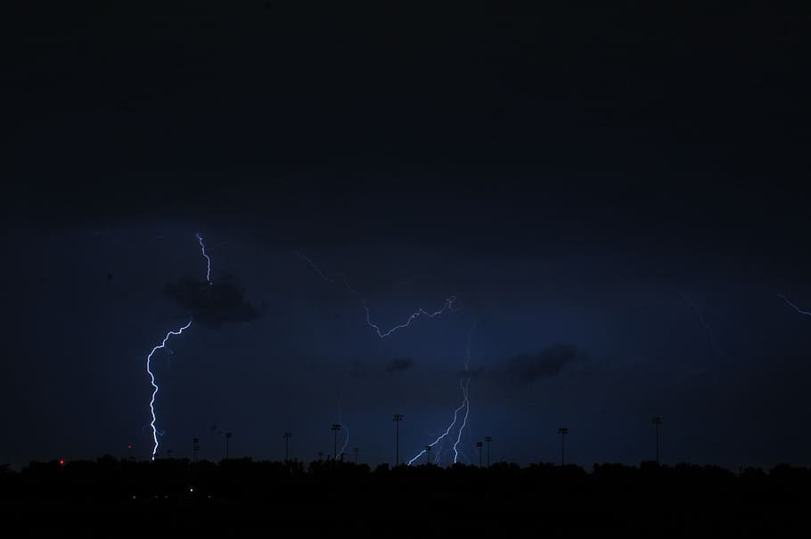 lightning, storm, stormy, thunder, nature, weather, thunderstorm, HD wallpaper