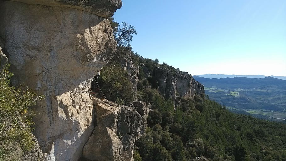 nature, landscape, mountain, tree, sky, rock, rock - object HD wallpaper