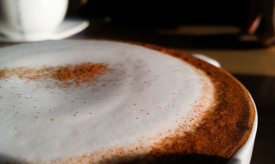 cappuccino, foam, coffee, food and drink, coffee - drink, mug HD wallpaper
