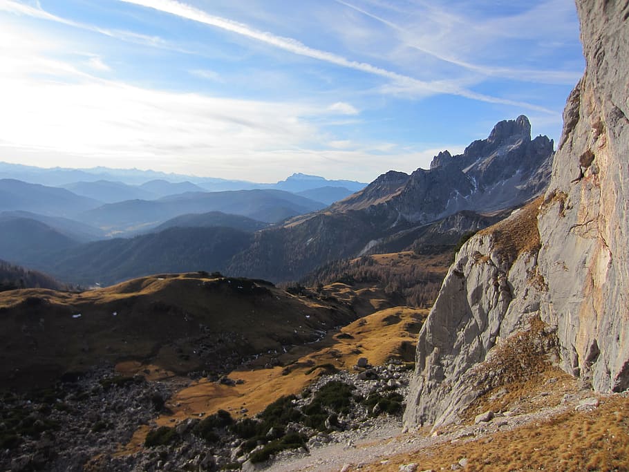 mountains, austria, alps, panorama, landscape, winter, mountain range HD wallpaper