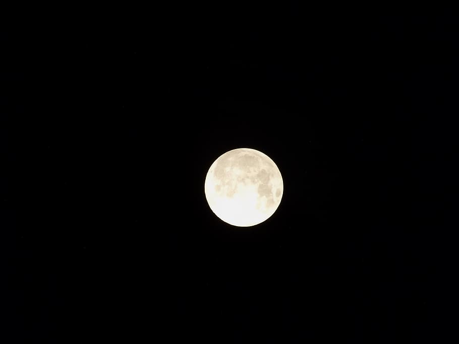 moon, night, sky, dark, black, moonlight, scene, illuminated HD wallpaper