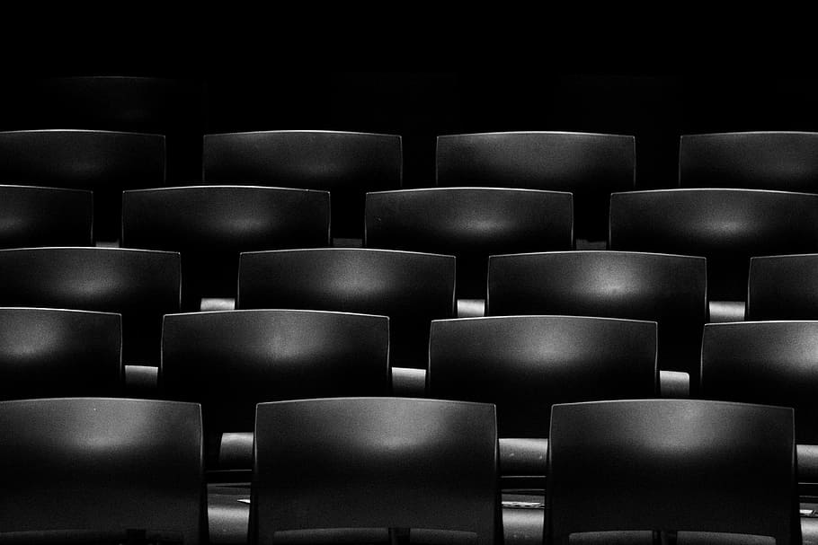 HD wallpaper: gray cinema chair formation, black seat theater chairs,  wallpaper | Wallpaper Flare