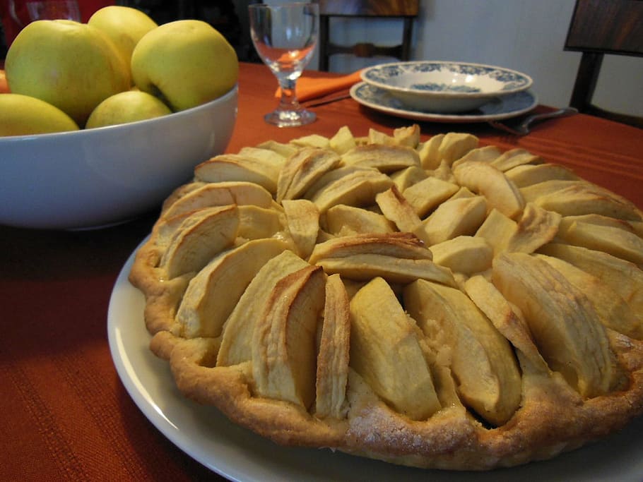 apple, cake, apple pie, delicious, sweet, dessert, coffee party HD wallpaper