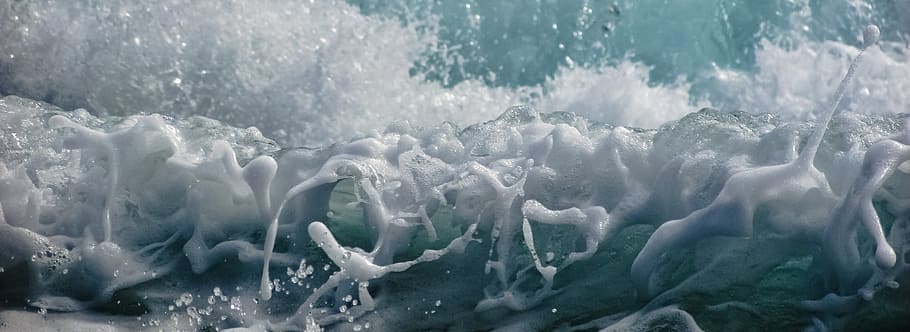 close-up photography of water splash, liquid, drop, bubble HD wallpaper