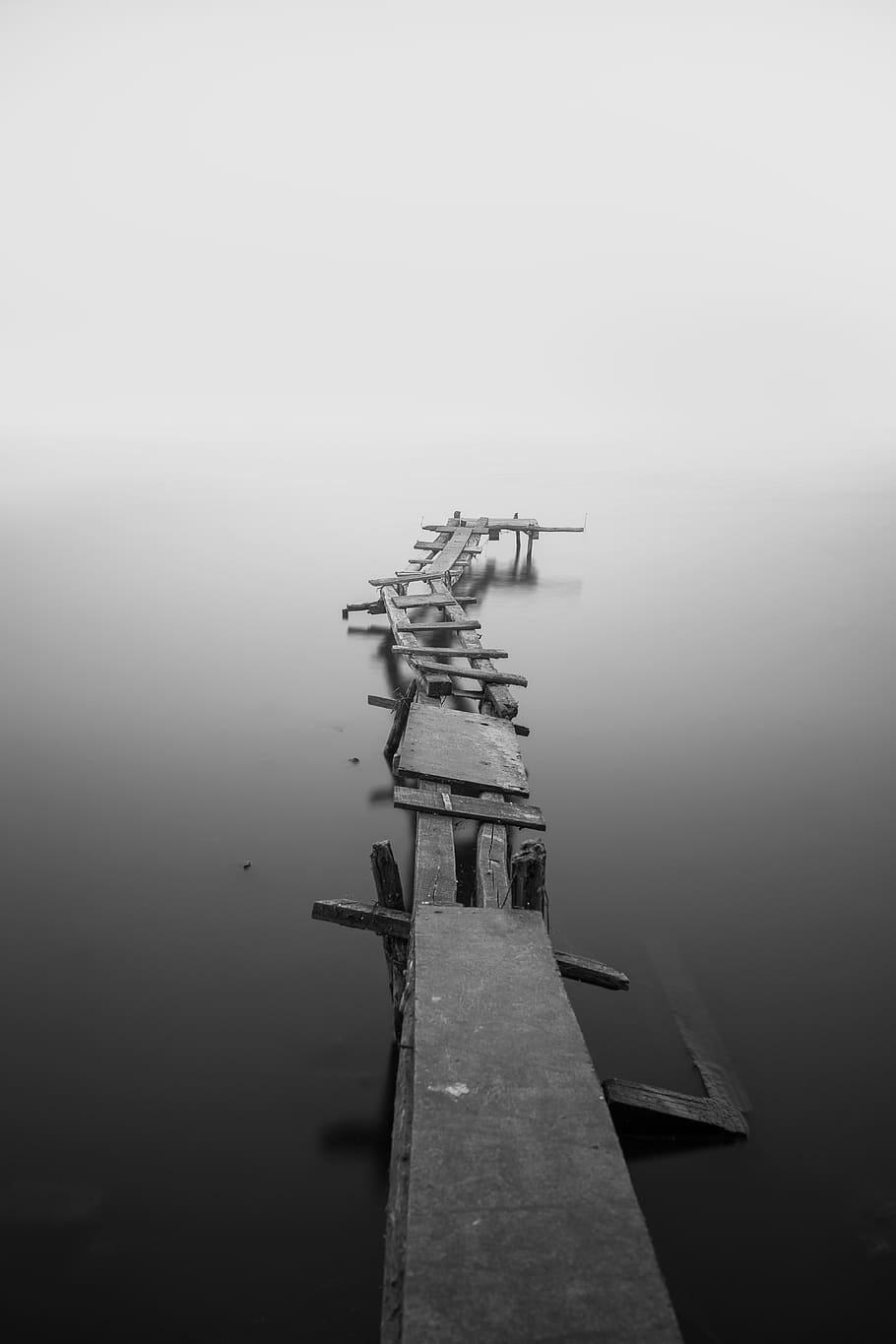 nature, water, still, calm, surface, path, roads, bridge, makeshift HD wallpaper