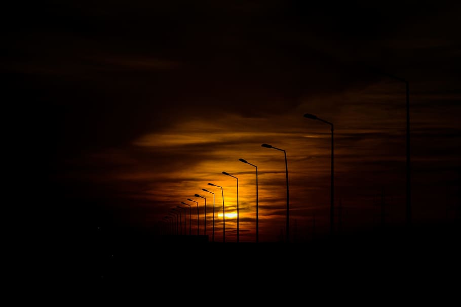 nature, sky, dusk, dawn, sunset, sunrise, sinister, clouds HD wallpaper