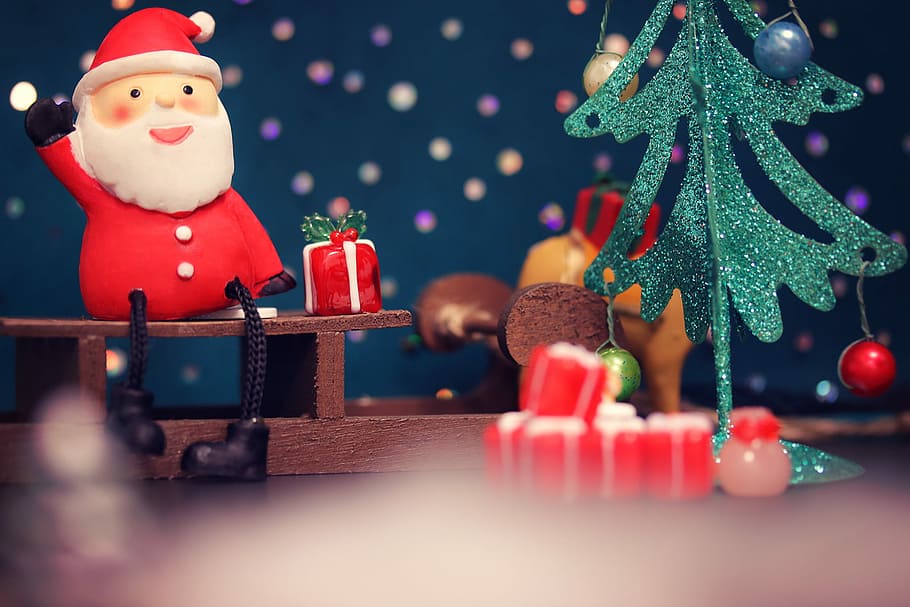 Santa Claus ornament, christmas, winter, decoration, celebration HD wallpaper