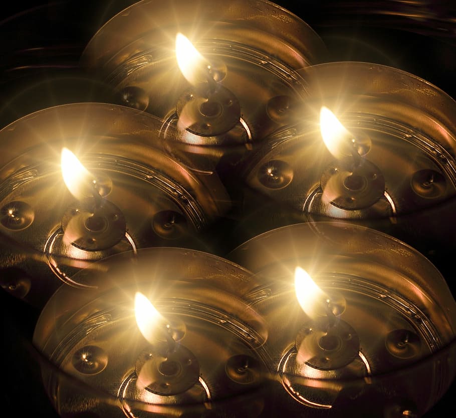 Candles, Background, Light, tea lights, candlelight, lens flare HD wallpaper