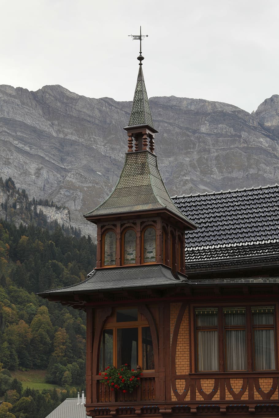 switzerland, engelberg, mountain, resort, vacation, building, HD wallpaper