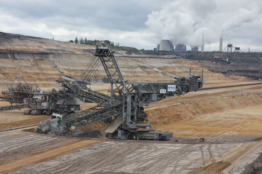 brown coal, rwe, energy, open pit mining, overburden, open-cast mining inden
