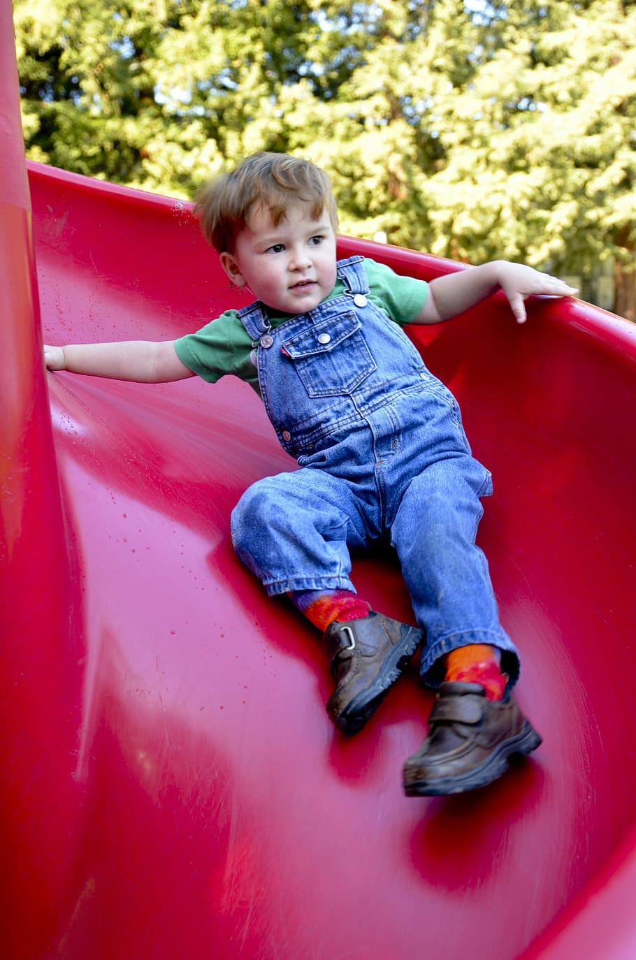 Slide, Play, park, full length, playground, one person, childhood