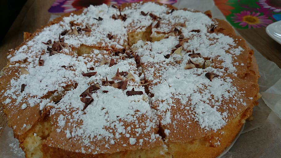 cake, pastry, powdered sugar, food, food and drink, indulgence HD wallpaper