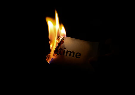 white printer paper with flame, dark, fire, time, heat, burn HD wallpaper