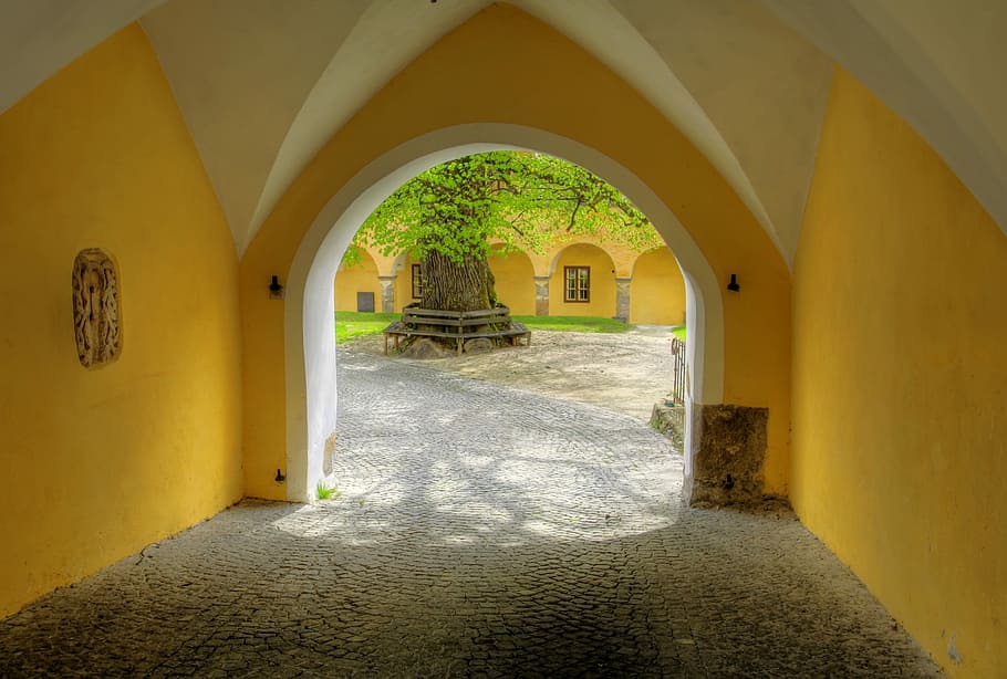Goal, Pen, Monastery, Input, Passage, hall, religion, linde HD wallpaper