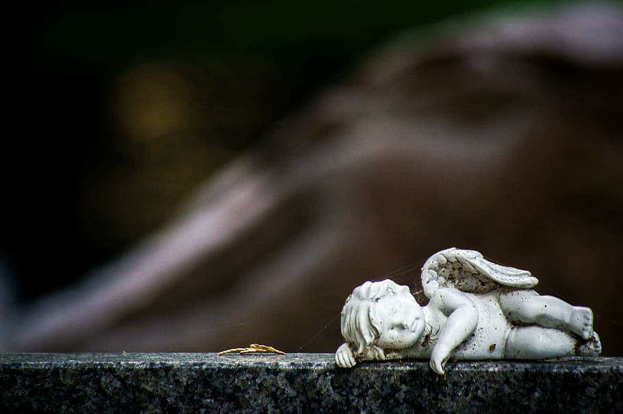 cemetery, image, rest, mourning, tombstone, grave picture, wings HD wallpaper