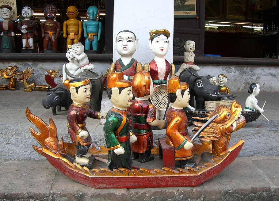 dolls, puppetplay, wood, handmade, culture, viet nam, representation HD wallpaper