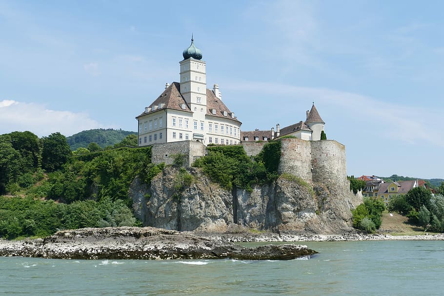 wachau, austria, lower austria, danube valley, castle, river landscape, HD wallpaper