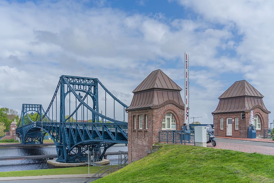 kaiser wilhelm bridge, wilhelmshaven, landmark, monument, swing bridge, HD wallpaper