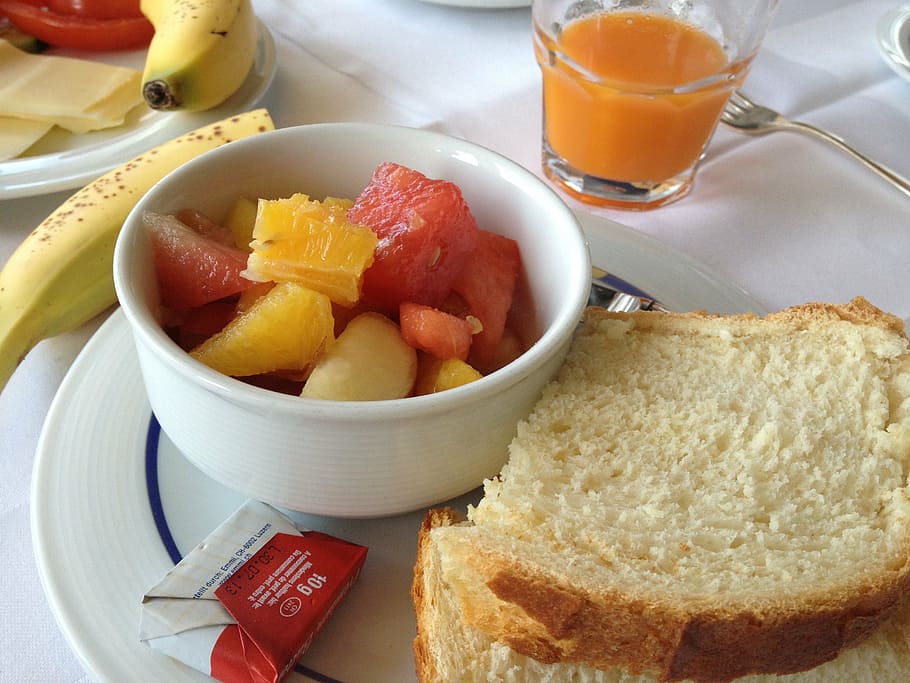 breakfast, wake-up, health, bread, fruit, morning, hood, food HD wallpaper