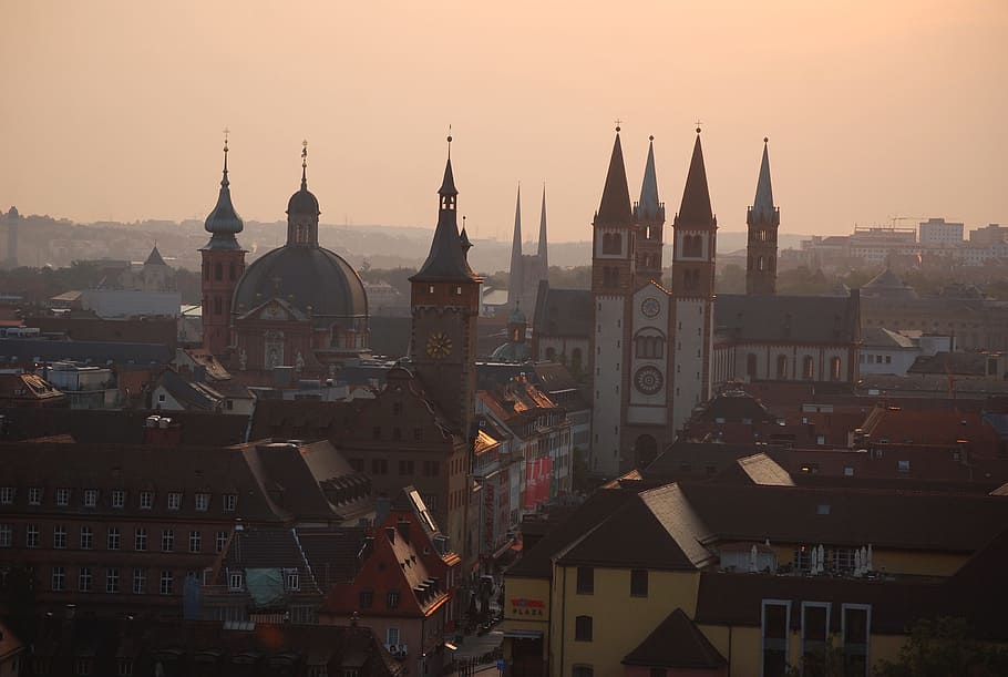 Churches, Skyline, Germany, Cathedral, city, town, architecture HD wallpaper