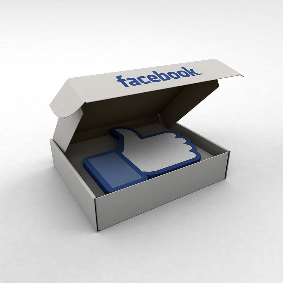 facebook like placed in box, big, social, media, hand, success, HD wallpaper