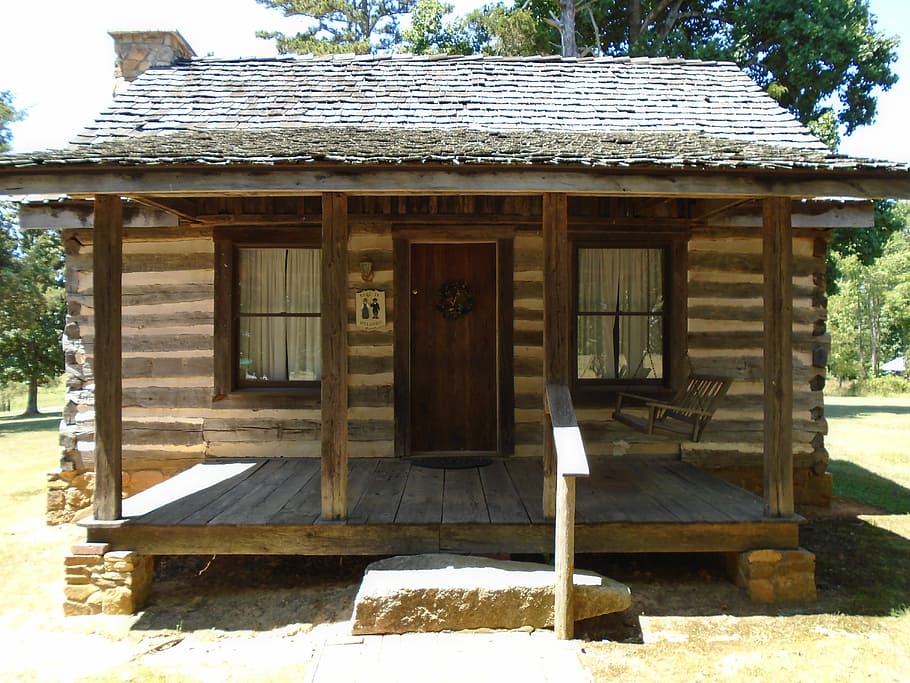 Quaker, Log, Cabin, architecture, house, building exterior HD wallpaper