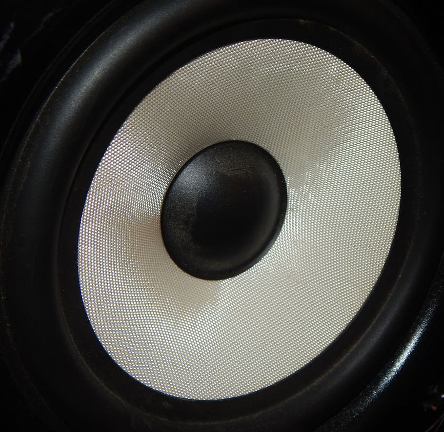 speaker, speaker closeup, black, bass, woofer, technology, noise, HD wallpaper