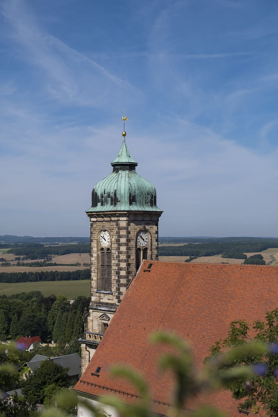 church, building, architecture, tower, clock tower, stolpen HD wallpaper