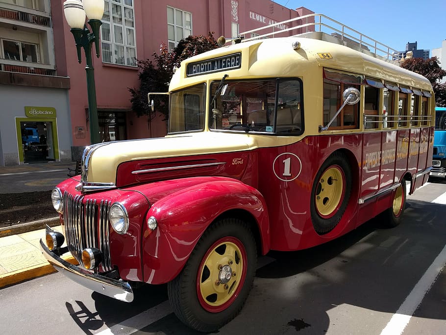 bus, old, urban, red, transportation, land vehicle, mode of transport HD wallpaper