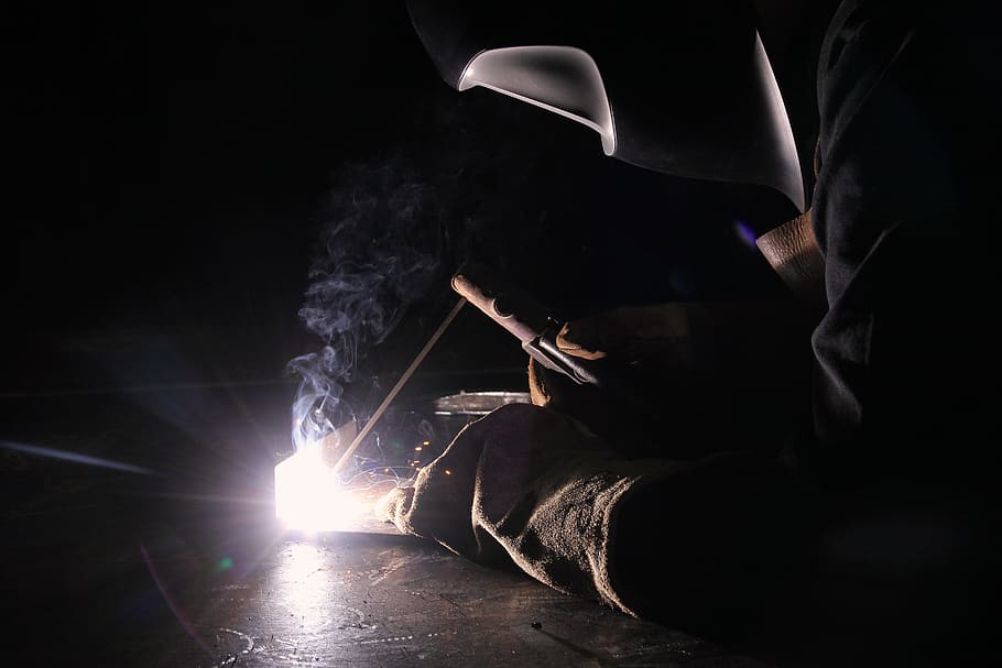 welder, workshop, industry, employee, metal, job, mask, helm HD wallpaper