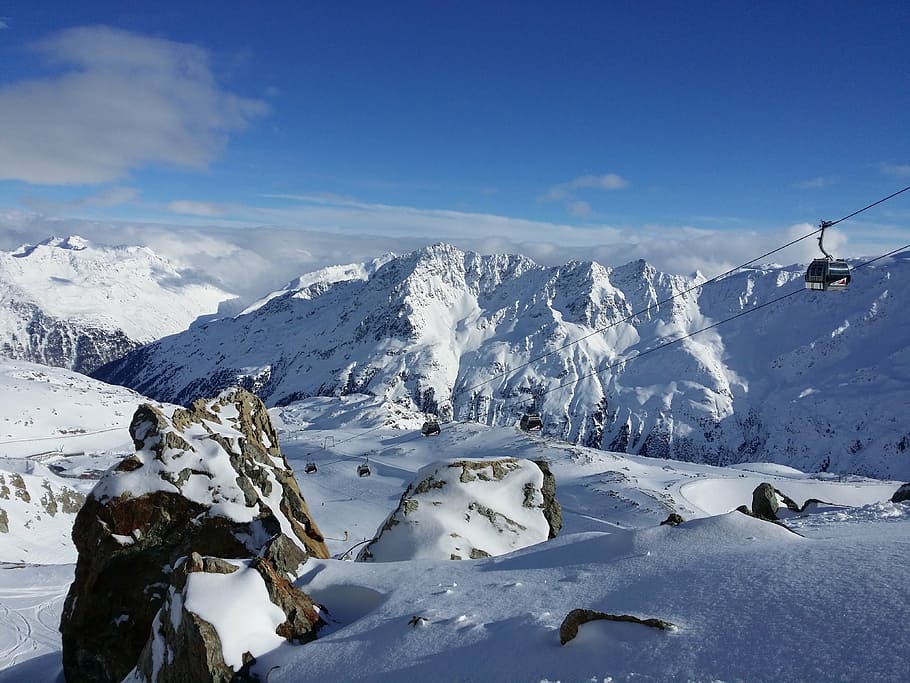 mountains, alpine, tyrol, snow, landscape, austria, mountain landscape HD wallpaper