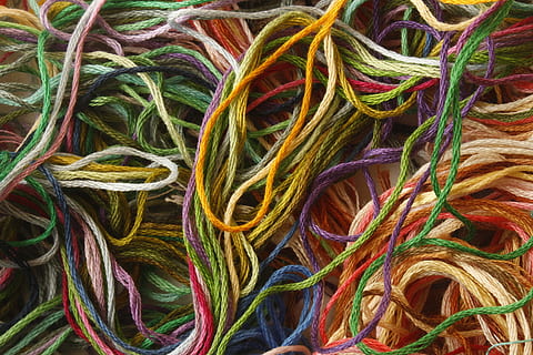 close-up of assorted-color threads, embroidery, sewing, craft HD wallpaper