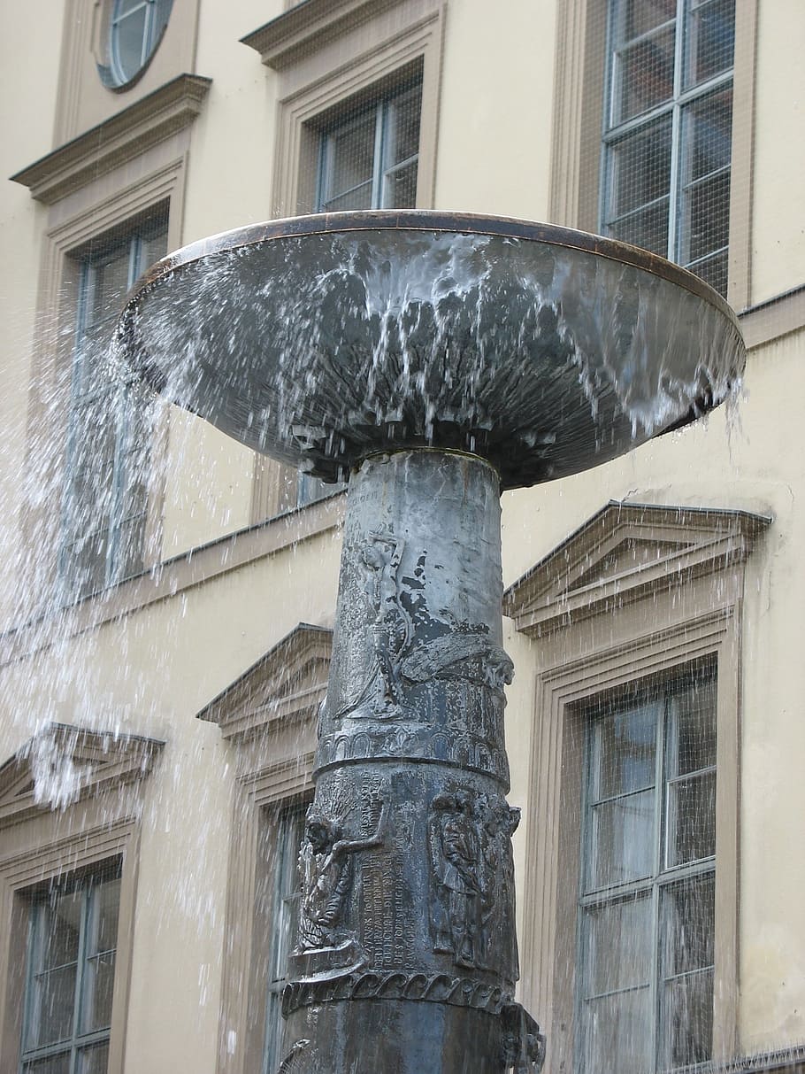 fountain, water, munich, architecture, europe, built structure HD wallpaper
