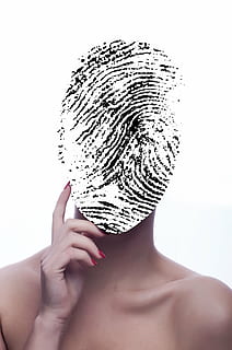 black and white finger print on person's face, fingerprint HD wallpaper