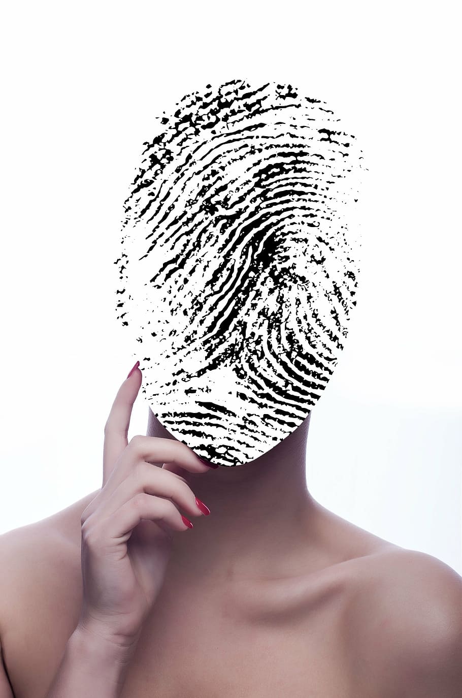 black and white finger print on person's face, fingerprint HD wallpaper