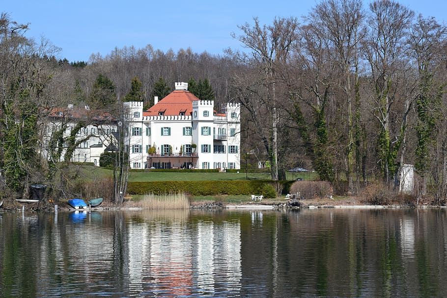 starnberger see, castle, spring, construction art, upper bavaria HD wallpaper