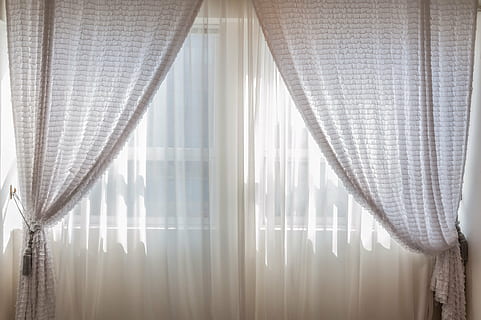 white window curtains, indoor, cozy, includes, light, morning HD wallpaper