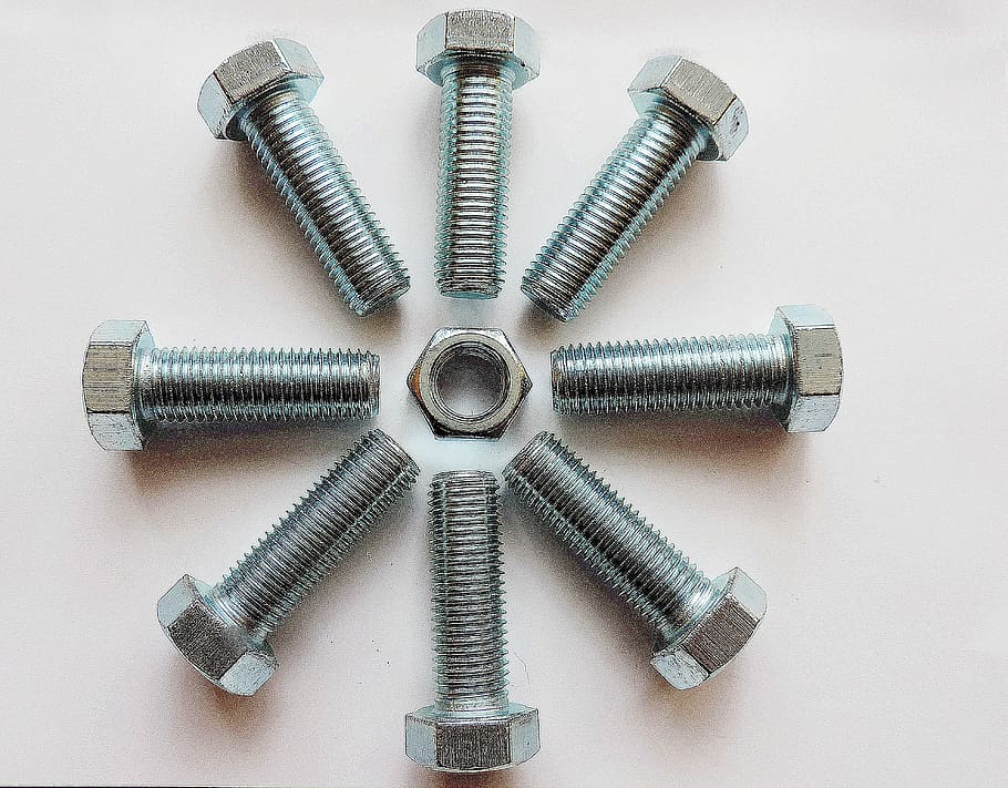 Screw, Metal, Thread, industry, nut - fastener, no people, close-up HD wallpaper