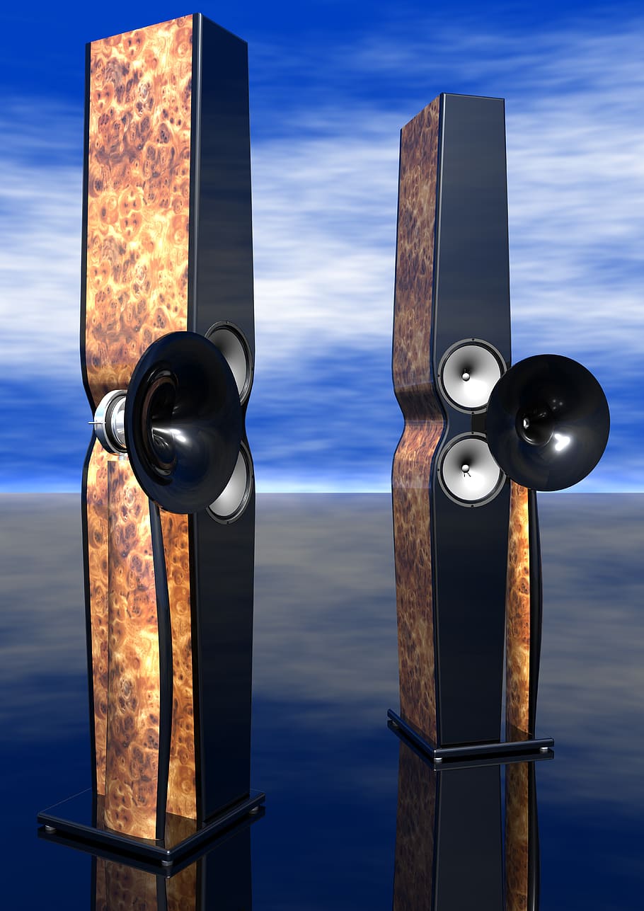 beautiful speaker, reader project, horn loudspeaker, sky, cloud - sky HD wallpaper
