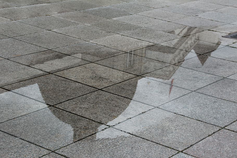 mirroring, puddle, rain mirror, lithuania, vilnius, pattern HD wallpaper