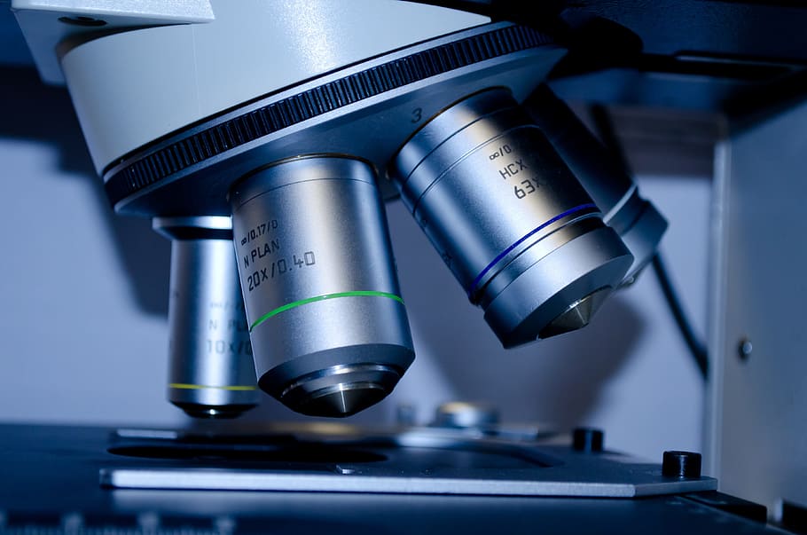 gray microscope, slide, research, close-up, test, experiment HD wallpaper