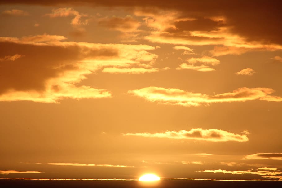 sunset, evening, mood, horizon, twilight, landscape, sky, cloud - sky HD wallpaper