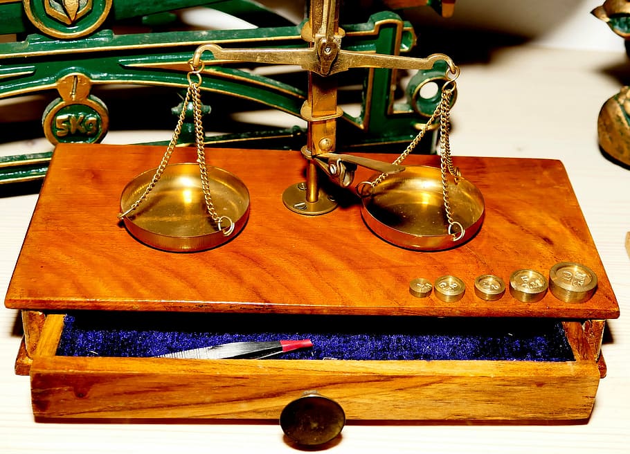 old scale, horizontal, weigh, weigh out, measure, pan, wood - material HD wallpaper
